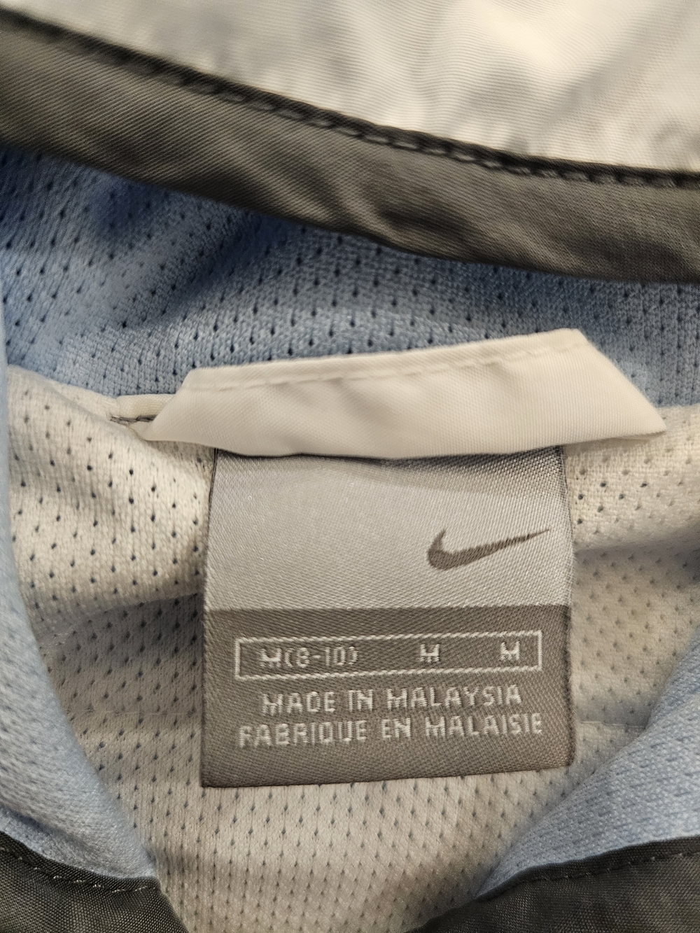Vintage Nike Y2K Hooded Windbreaker Light Blue & White Mesh Lined Women's Size M - Picture 2 of 7